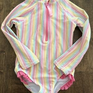 RuffleButts Rainbow Striped One-Piece Size 4T